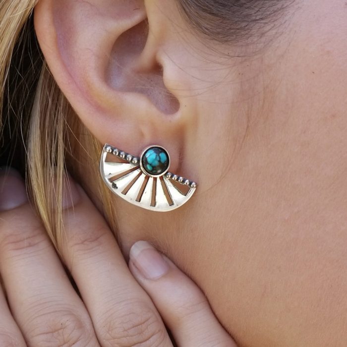 Adrift Earrings With Turquoise