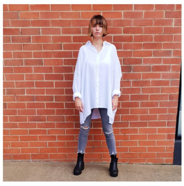 Boyfriend Shirt White Marigold and Amber