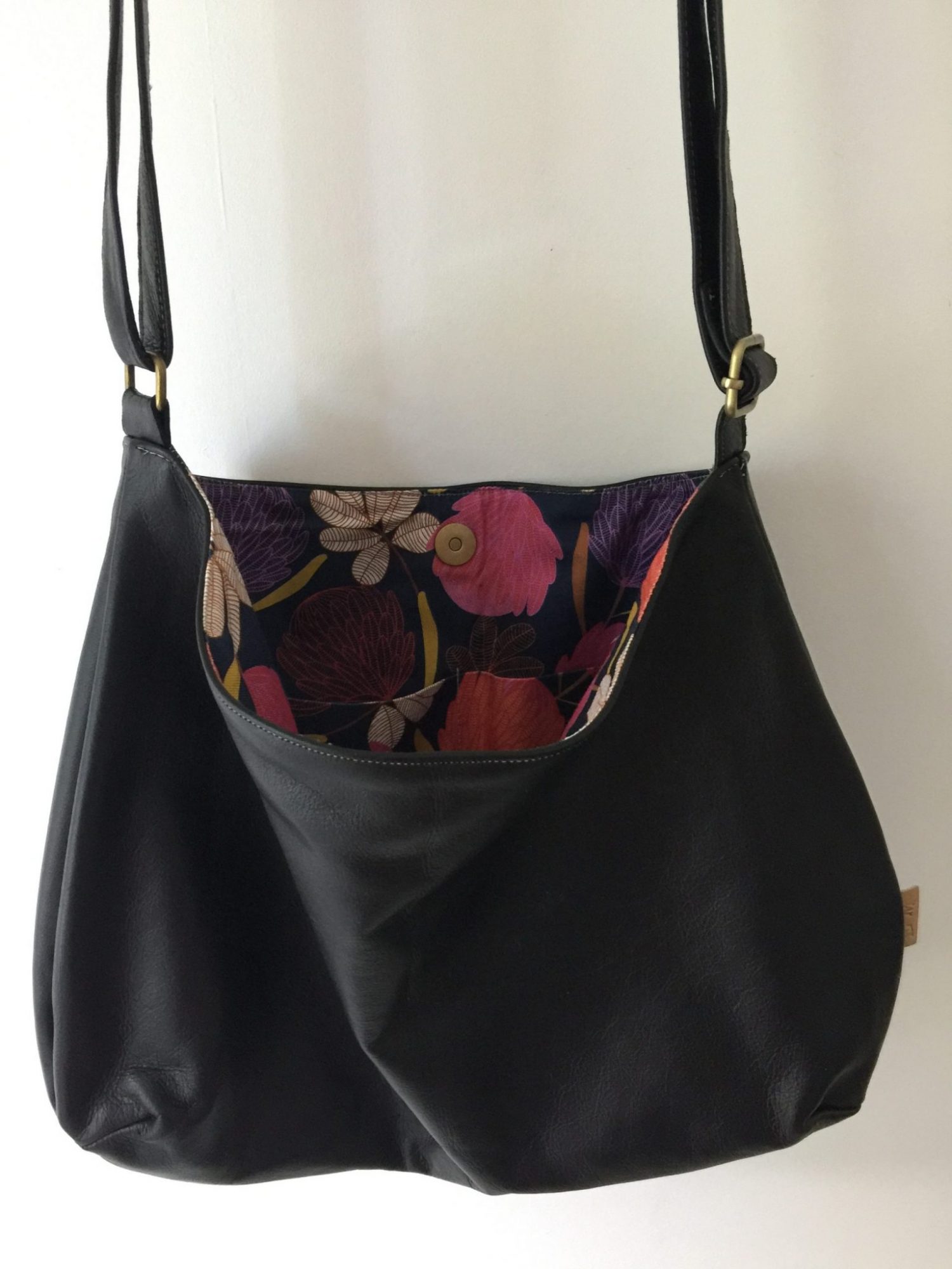 Eeny Meeny Miny Mo, Leather Slouch Bag, CHARCOAL - Marigold and Amber