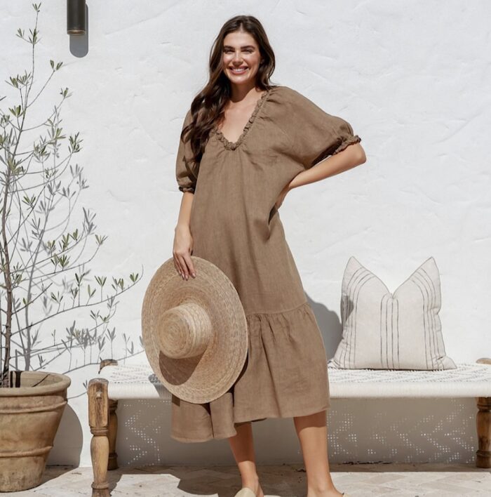 Italian Cartel, Jenny Dress/ Mocha - Marigold and Amber