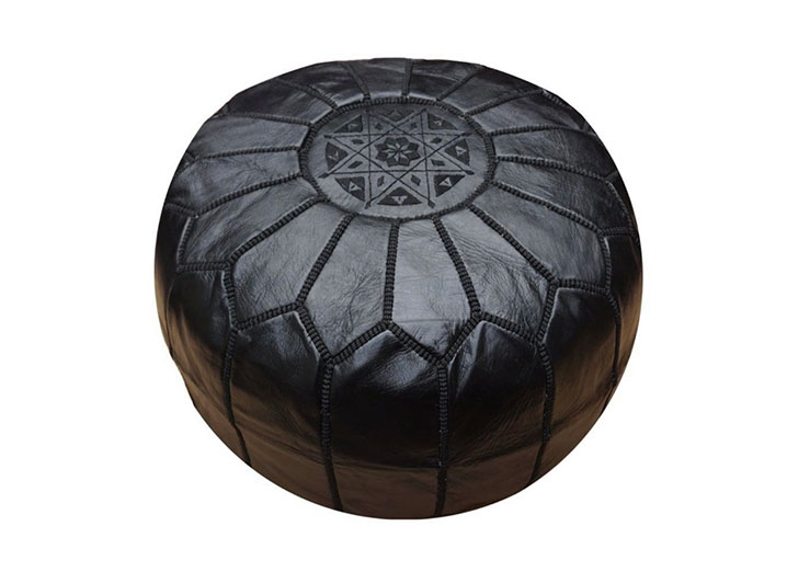 Moroccan Leather Pouf