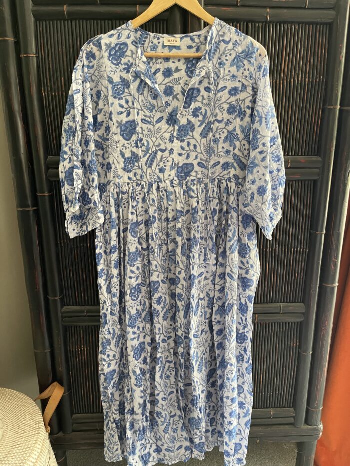 Indian Cotton Maxi/Blue Floral