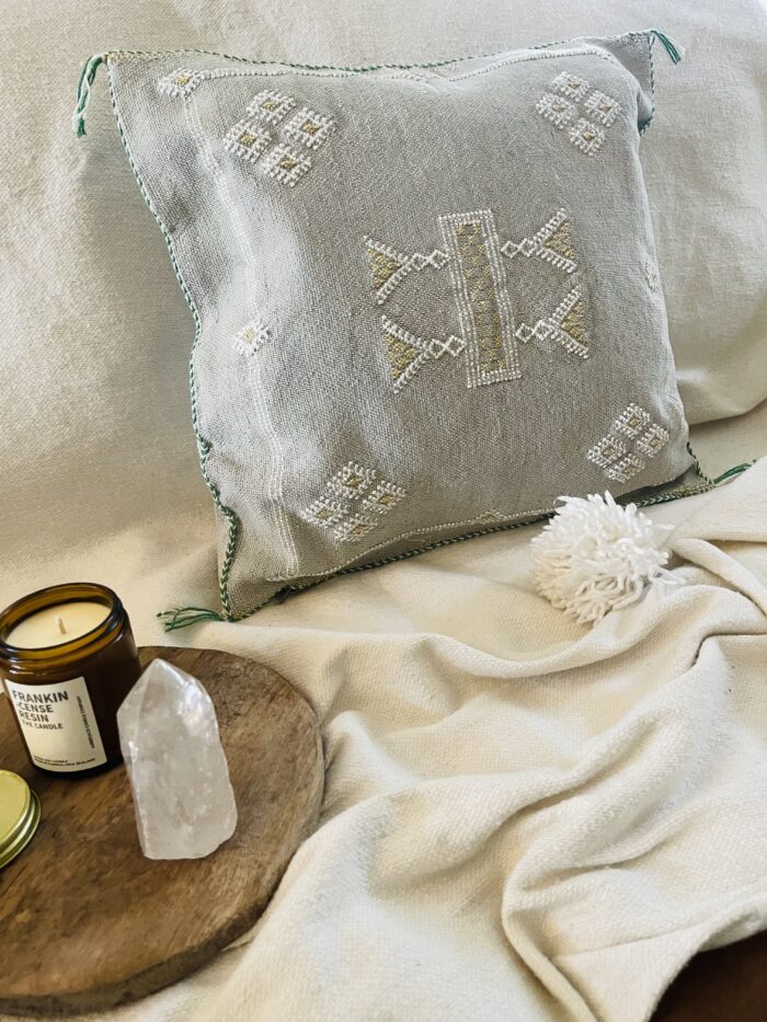 Cactus Silk Cushion Cover: DOVE GREY
