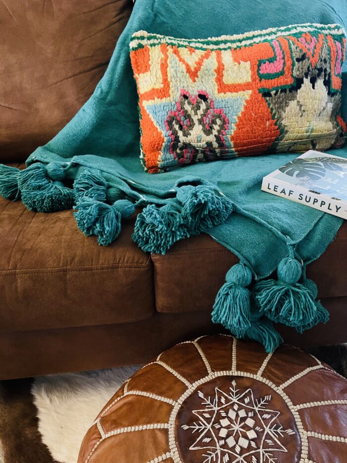 Blanket: Moroccan Pom Pom/Peacock Green