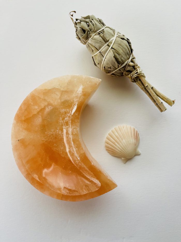 Moon Dish, Orange Selenite