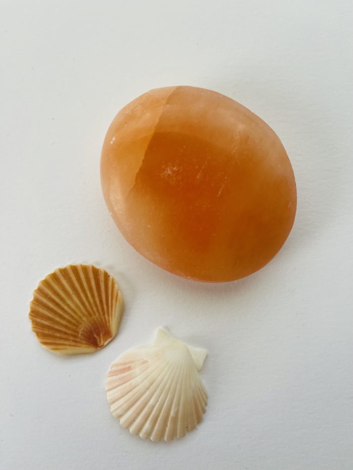 Orange Selenite Palm Stone